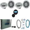 Rockville RM-PREMIUM-65 White Bundle: (2) Pair of 6.5" Marine Boat Speakers, RGHR2 Receiver with Bluetooth USB, DBM45 4-Channel Marine Amplifier, RMWK4 4 AWG Wire Kit, MRCA25 25' RCA Cable, 6-Items view 1