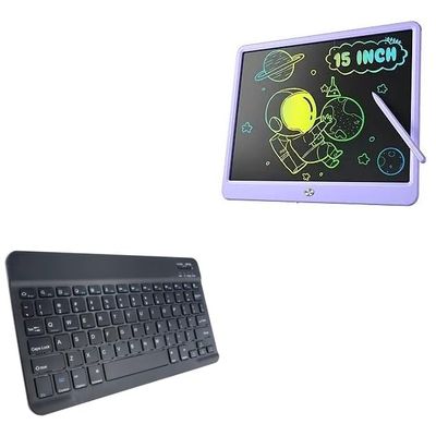 BoxWave Keyboard Compatible with Zhehao Writing Tablet (15 in) - SlimKeys Bluetooth Keyboard, Portable Thin with Chiclet-Style Keys - Jet Black