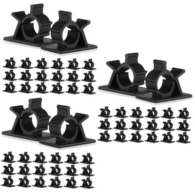 DirectNine Basics 150 Pcs Adjustable Wiring Harness Self Adhesive Cord Clips Cord Management Self Adhesive Clip Wire Holder Mounts Electric Cord Organizers Cable Wire Clamp Plastic, medium, 5020153WM9E