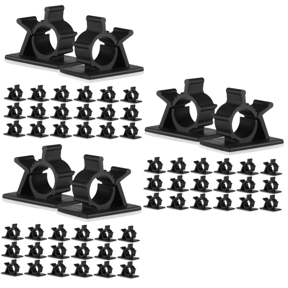 DirectNine Basics 150 Pcs Adjustable Wiring Harness Self Adhesive Cord Clips Cord Management Self Adhesive Clip Wire Holder Mounts Electric Cord Organizers Cable Wire Clamp Plastic, medium, 5020153WM9E