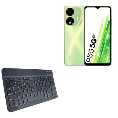 BoxWave Keyboard Compatible with itel Power 55 - SlimKeys Bluetooth Keyboard, Portable Thin with Chiclet-Style Keys - Jet Black