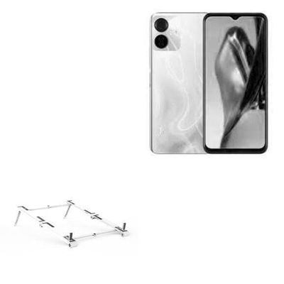 BoxWave Stand and Mount Compatible with itel S18 Pro - Pocket Aluminum Stand 3-in-1, Portable Multi Angle Viewing Riser - Metallic Silver