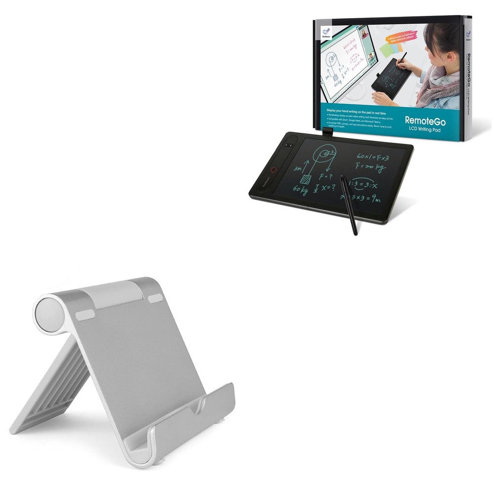 BoxWave Stand and Mount Compatible with PenPower RemoteGo Digital Writing Pad (5 in) - VersaView Aluminum Stand, Portable, Multi Angle Viewing Sturdy