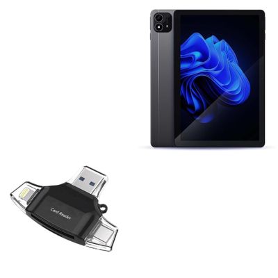 BoxWave Smart Gadget Compatible with itel Pad One - AllReader SD Card Reader, microSD Card Reader SD Compact USB - Jet Black