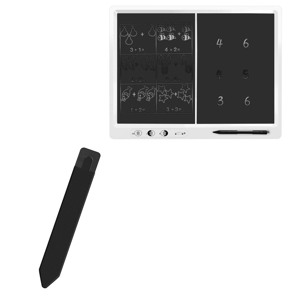 BoxWave Stylus Pouch Compatible with Surekuo Writing Tablet for Kids (22 in) - Stylus PortaPouch, Pen Stylii Holder Carrier Portable Self-Adhesive - Jet Black