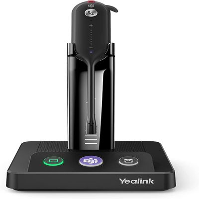 Yealink WH63 Wireless Headset with Microphone UC Optimized Noise Canceling Mic for Office IP VoIP Phones PC Computer Headset with Charge Stand (UC Optimized) (WH63-MT) (Renewed)