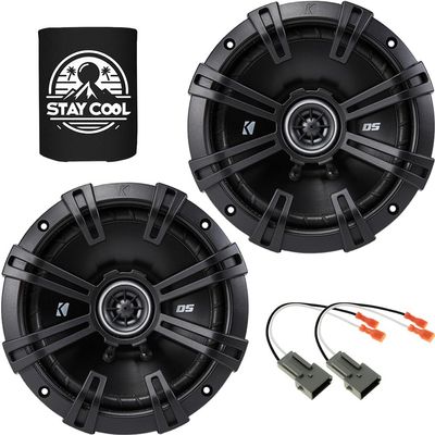 KICKER Speakers 6.5 inch for Lincoln Continental 1990-1994 Upgrade Kit - Pair of DS Series with Harness, Coaxial 6 1/2 Car Audio Front Door Speaker DSC650, 43DSC6504