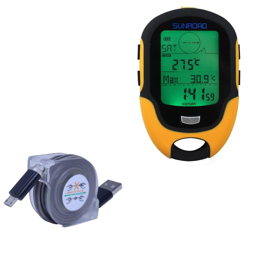 BoxWave Cable Compatible with sunroad Altimeter GPS - miniSync, Retractable, Portable Sync Cable