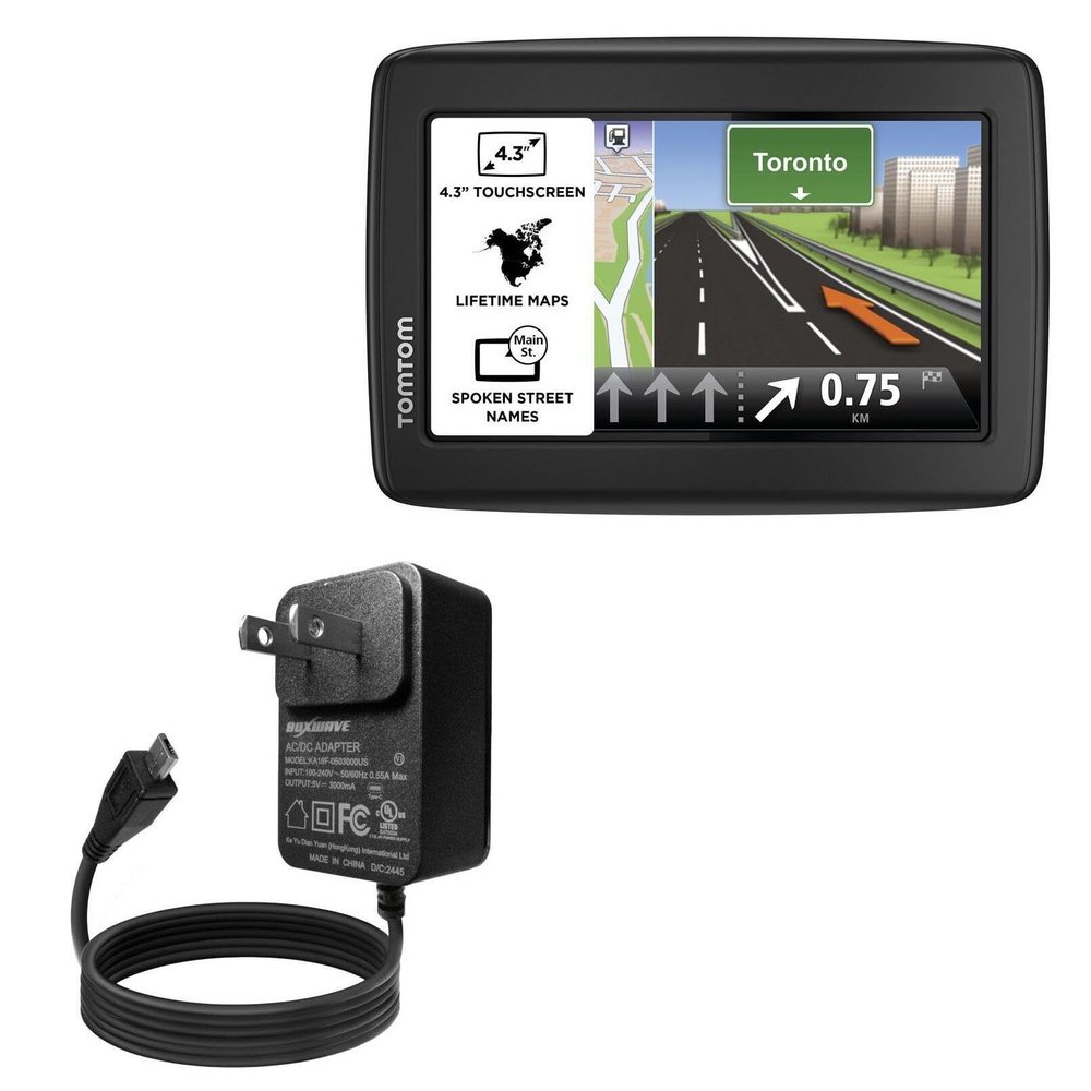 BoxWave Charger Compatible with Tomtom Via 1415M - Wall Charger Direct (15W), Rapid Charge Your Device with Built-in 3ft Cable
