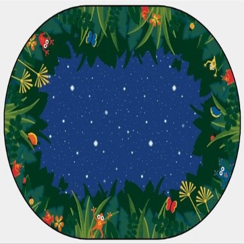 212 Main Peaceful Tropical Night 6 ft. x 9 ft. Oval Carpet