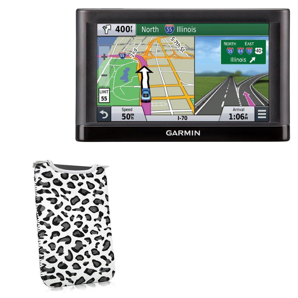BoxWave Case Compatible with Garmin Nuvi 66LM - Snow Leopard Plush SlipSuit, Animal Leopard Print Padded Soft Sleeve