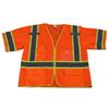 212 Main OVM3-CB1-2X-3X Safety Vest Ansi Class 3 Orange Mesh Deluxe with Lime Contrast Binding 2X & 3X view 1