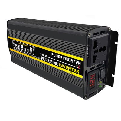 YHJLZNA 1300W Pure Sine Wave Inverter 12V/24V/48V/60V to 220V Car Converter Power Inverter with Outlets and USB Port for Motorhomes,Truck,Boat,Camping,Household,Van(Size:12V)
