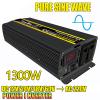 YHJLZNA 1300W Pure Sine Wave Inverter 12V/24V/48V/60V to 220V Car Converter Power Inverter with Outlets and USB Port for Motorhomes,Truck,Boat,Camping,Household,Van(Size:12V) view 2