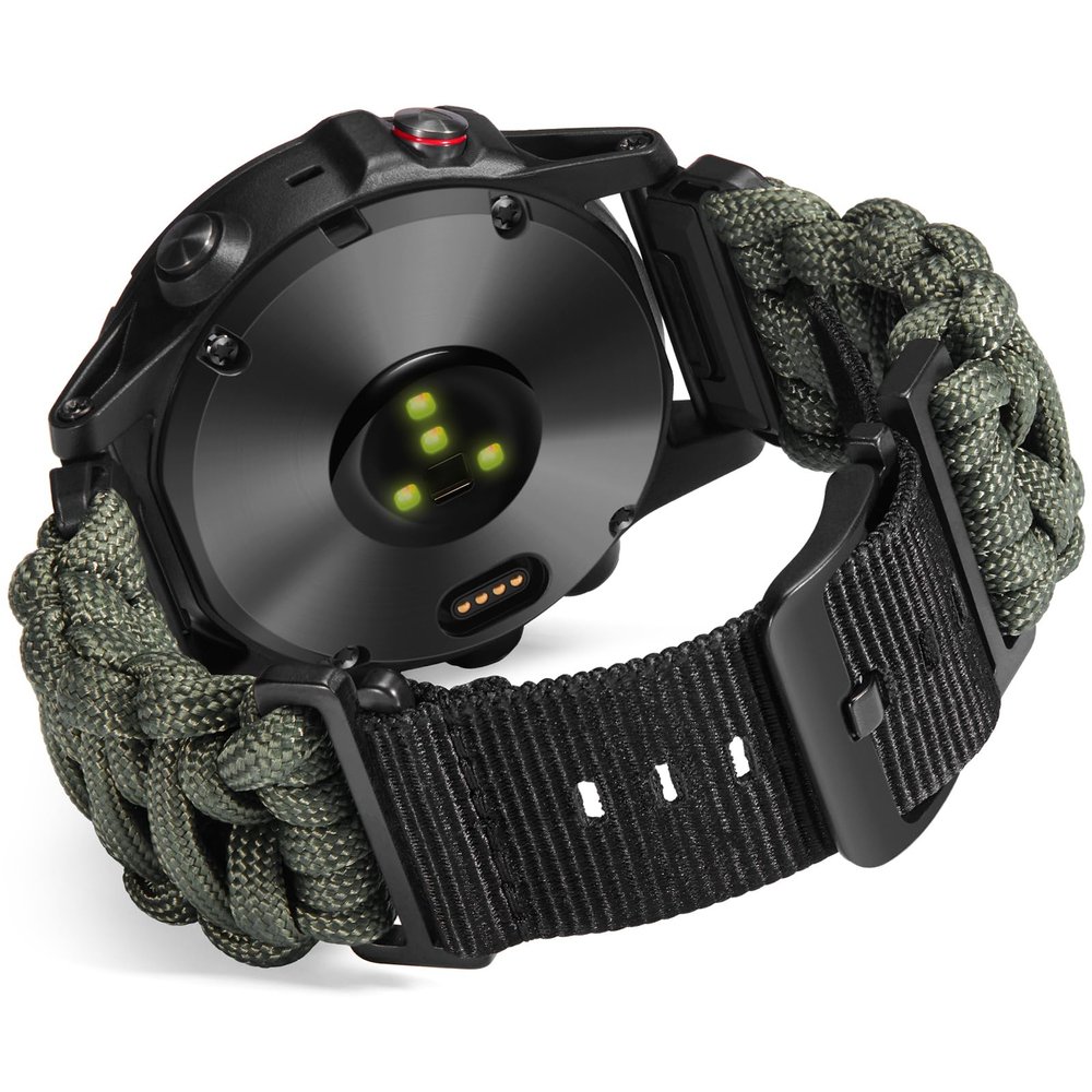 BINLUN Compatible with Garmin Watch Band 20mm/22mm/26mm 550 Paracord Rugged Military Braided Nylon Watch Strap Design for Garmin Fenix/Fit for Forerunner for MARQ for Descent
