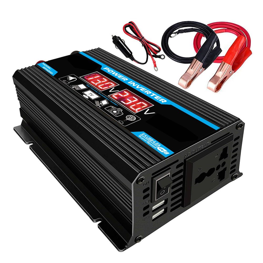 YHJLZNA 300W Pure Sine Wave Inverter 12V to 110V/220V Converter for Home,RV,Truck,Solar Power Inverter 12V to 110V/220V Inverter Power Inverter Power Converter(Size:110V,Color:Black)