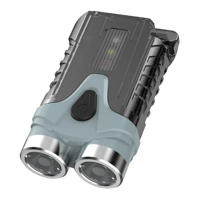 Portable keychain light LED highlight flashlight dual light source outdoor camping fishing multi-function tool flashlight light (Size : 326 gray)