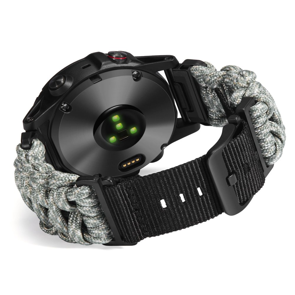 BINLUN Compatible with Garmin Watch Band 26mm 550 Paracord Rugged Military Braided Nylon Watch Strap Design for Garmin Fenix Fit for Instinct For Descent(Camouflage)