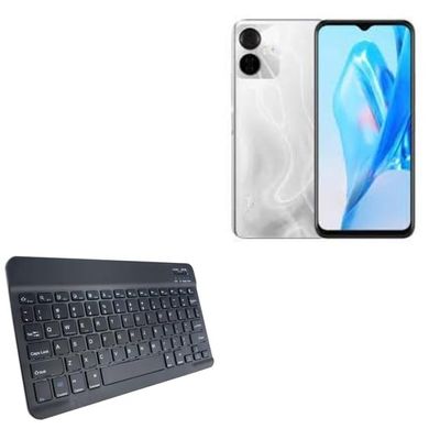 BoxWave Keyboard Compatible with itel S18 Pro - SlimKeys Bluetooth Keyboard, Portable Thin with Chiclet-Style Keys - Jet Black