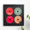 JIANGPAI Wall record rack,Music album box,CD music box,CD case solid wood frame.Black Frame 13" x 13" Music Frame Display Case with for 4 5.5"x5.5" album cover sleeves or 12"x12" vinyl record view 1
