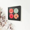 JIANGPAI Wall record rack,Music album box,CD music box,CD case solid wood frame.Black Frame 13" x 13" Music Frame Display Case with for 4 5.5"x5.5" album cover sleeves or 12"x12" vinyl record view 2