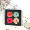JIANGPAI Wall record rack,Music album box,CD music box,CD case solid wood frame.Black Frame 13" x 13" Music Frame Display Case with for 4 5.5"x5.5" album cover sleeves or 12"x12" vinyl record view 4