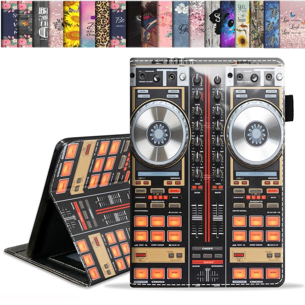 stmedazm Case for All-New Amazon Fire HD 10 & 10 Plus Tablet 10.1" (13th/11th Generation, 2023/2021 Release), Slim Stand Folio Cover with Card Slot & Auto Wake/Sleep - DJ Mixer Deck Controller
