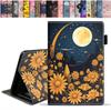 stmedazm Case for All-New Amazon Fire HD 10 & 10 Plus Tablet 10.1" (13th/11th Generation, 2023/2021 Release), Slim Stand Folio Cover with Card Slot & Auto Wake/Sleep, Daisy Garden Under The Moon view 1