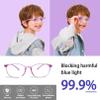 AetrvoHope Kids Blue Light Glasses Clear Purple,TR90 Ultra-Light Computer Glasses for Teens Girls Age 7-14,Unbreakable Frame for Child with Case,Anti Eyestrain & UV400 view 3
