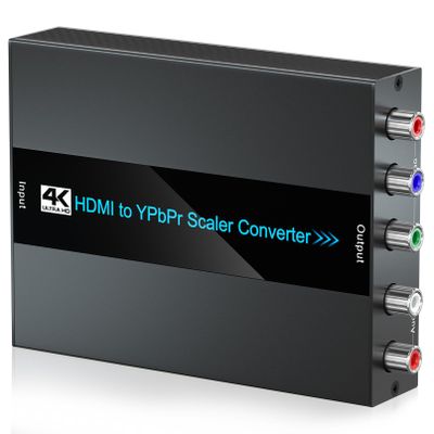 EASYCEL 4K/60Hz HDMI to Component Converter with Scaler Function, HDMI to YPbPr Converter Support 480i/576i Component Out for HD Devices to Display on CRT TV with YPbPr