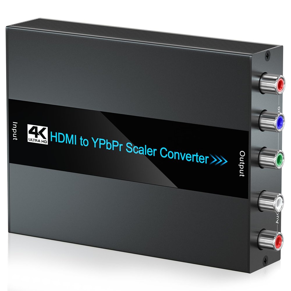 EASYCEL 4K/60Hz HDMI to Component Converter with Scaler Function, HDMI to YPbPr Converter Support 480i/576i Component Out for HD Devices to Display on CRT TV with YPbPr