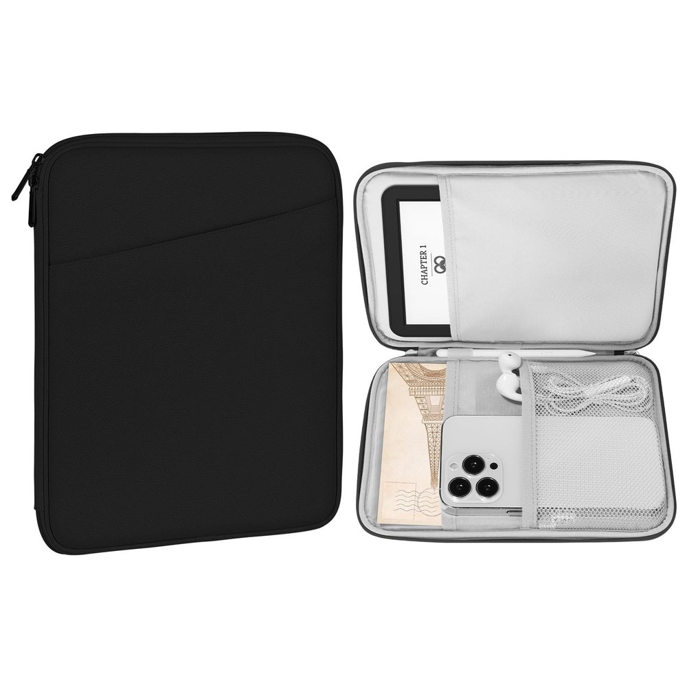 MoKo 6-7" Kindle Sleeve Bag for 7" Kindle Colorsoft Signature Edition, All-New 6" Kind 11th/10th Gen, 6.8" Kind Paperwhite 11th/10th, Fire 7 2022, KoBo eReader, Black