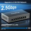 GoodTop 8 Port 2.5Gb Unmanaged Ethernet Switch with 10G SFP+,60Gbps Switching Capacity,Metal Fanless Multi-Gigabit Home Lab Setup Network Switch view 3
