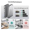 Yottamaster Aluminum USB C Hub with M.2 NVMe SSD Enclosure, 10-in-1 USB C Docking Station 10Gbps for NVMe PCI-E M.2 SSD, Support 100W Charging, 4K HDMI, RJ45, 4 USB Ports, Audio, SD/TF Card Reader view 2