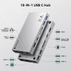 Yottamaster Aluminum USB C Hub with M.2 NVMe SSD Enclosure, 10-in-1 USB C Docking Station 10Gbps for NVMe PCI-E M.2 SSD, Support 100W Charging, 4K HDMI, RJ45, 4 USB Ports, Audio, SD/TF Card Reader view 3