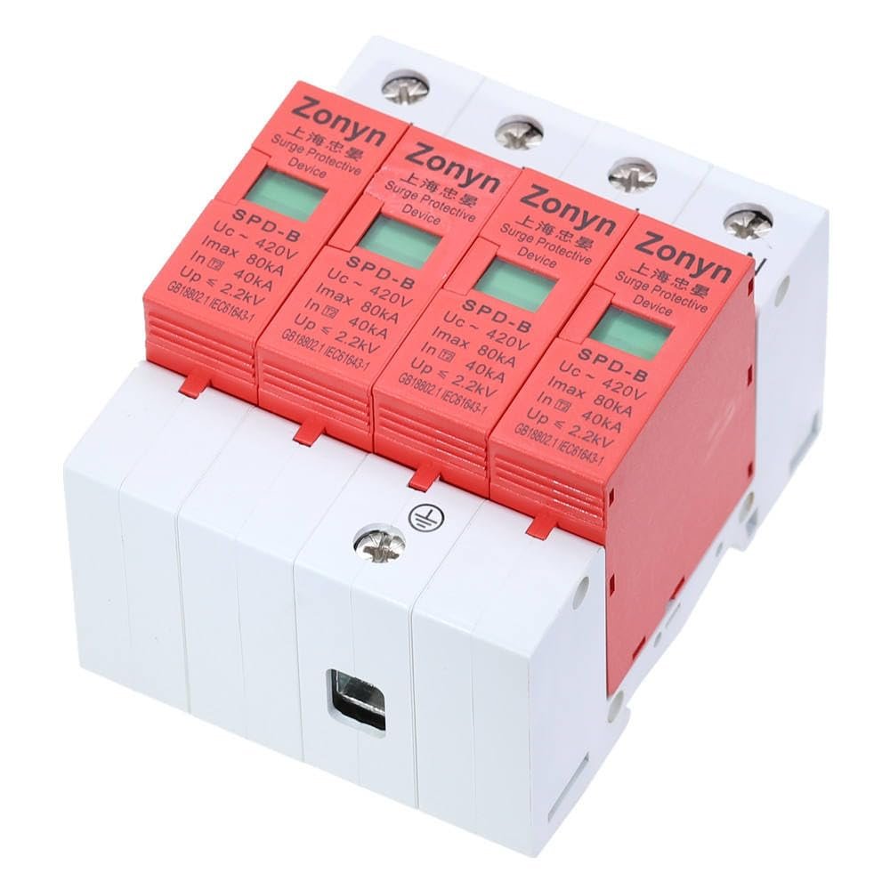 4P SPD 420V 40KA~80KA House Surge Protector Protective Low-Voltage Arrester Device 3P+N