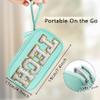 COSHAYSOO Electronics Organizer Bag Travel with Chenille Letter Patch Traveling Must Have Accessories Cute Personalized Gift for Women Cable Cord Charger Storage Pouch (Teal Blue) view 2
