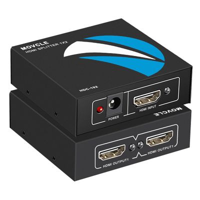 Movcle HDMI Splitter 1 in 2 Out, 4K HDMI Splitter for Dual Monitors, Dual Monitors Adapter Support 4K 3D 1080P, Compatible for PS4 Blu-Ray Player FireStick HDTV and More