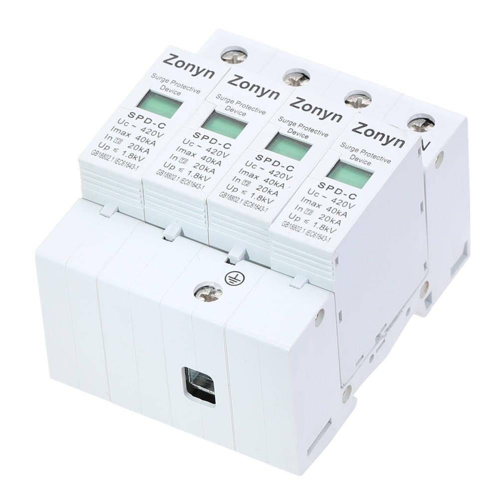 4P SPD 420V 20KA~40KA House Surge Protector Protective Low-Voltage Arrester Device 3P+N