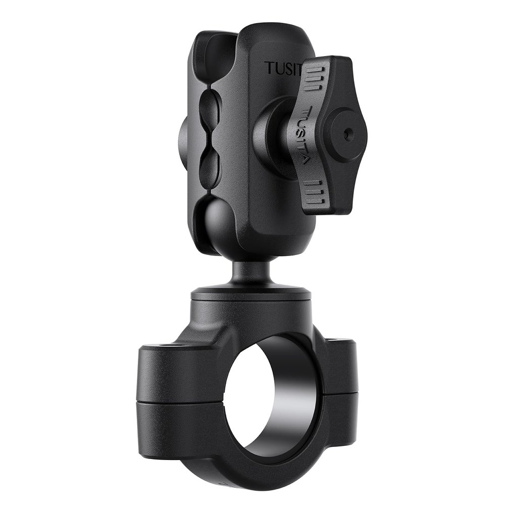 TUSITA Motorcycle Handlebar Mount - Small Base with Double Socket Arm Short - 1" B Size