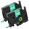 2 Pack Esaytool Replacement for P-Touch TZe-735 TZe735 TZ735 Laminated Label Tape 1/2" 12mm 0.47" White on Green Tape Compatible with ptouch PT-D210 D220 H110 H100 P710BT D220 D410 D600 Label Maker view 1