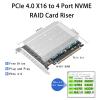 PCI-E4.0 X16 To 4-port M.2 SSD NVME Solid-state Drive Adapter Card Computer Slots- Array Card Raids Heat Dissipation High-Performance PCIe X16 To 4-port M.2 SSD Slots- Expansion Card With To view 2