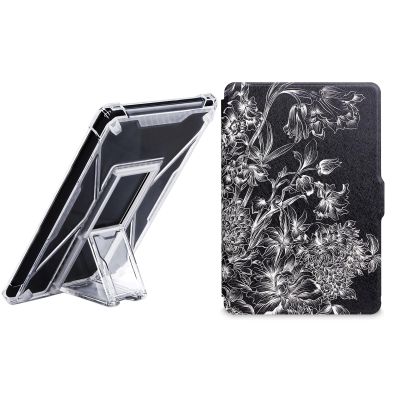 Accessories for Kindle Paperwhite 2012-2017 Bundle: 6 Inch Clear Stand Case & PU Leather Case