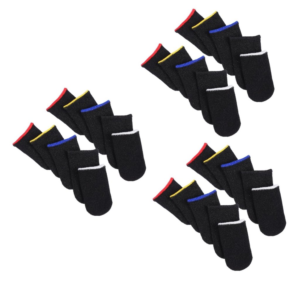 Gatuida 30pcs Breathable Nylon Gaming Finger Sleeves for Mobile Games Quick-Dry Thumb Covers Sweat-Resistant Design Compatible All Touchscreen Devices