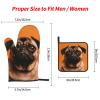 3 pcs Oven Mitts and Pot Holders Set High Heat Resistant Oven Glove and Hot Pads Washable Kitchen Oven Mittens A Pug Non-Slip Potholder for Cooking Baking Grilling view 3