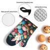 3 pcs Oven Mitts and Pot Holders Set High Heat Resistant Oven Glove and Hot Pads Washable Kitchen Oven Mittens Basket and Easter Eggs Non-Slip Potholder for Cooking Baking Grilling view 4