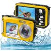 QANYEGN Waterproof Digital Camera, 2.7K 48MP 10ft derwater Cameras, 16X Dual Screens Digital Camera for Outdoor Use(Yellow) view 3