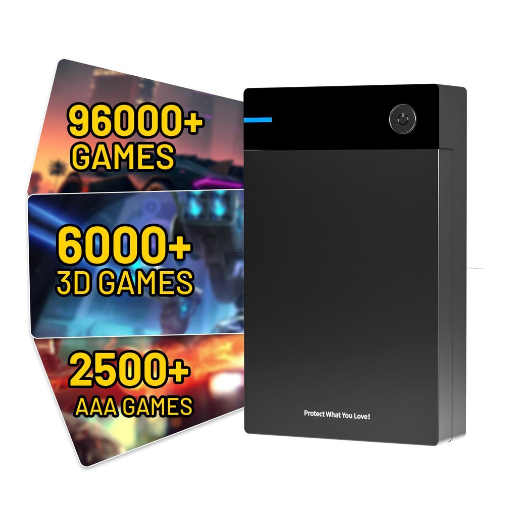 Kinhank 12tb Retro Game Hard Drive with 96000+ Games,Gaming External Hard Drive Compatible with 400+ Emulators,Game Hard Drive for PC Support Win7/8/10/11