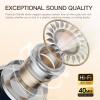 iKF R2 Retro Classic Metal and Leather Grain Wireless Headphones, On Ear,Ergonomic Design,40mm Drivers, ENC Noise Cancelling, Bluetooth V5.4 & Wired Dual Mode, 60H Playtime,Throwback 80s 90s (Gray) view 4