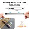 UMUST 20pcs Silicone Cable Ties,Reusable Cable Management Organizer, Wire TiesTravel Cord TiesCord Organizer for Bundling Cable Cords in Home,Office,Kitchen,School(White Black) view 3